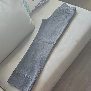 Habitual Washed Gray Denim High Waisted Wide Leg Jeans